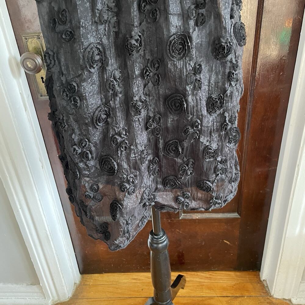 Vintage STYLE 100% Cotton Black Rosette Top Whimsygoth Goth Boho Womens MEDIUM - Picture 3 of 16